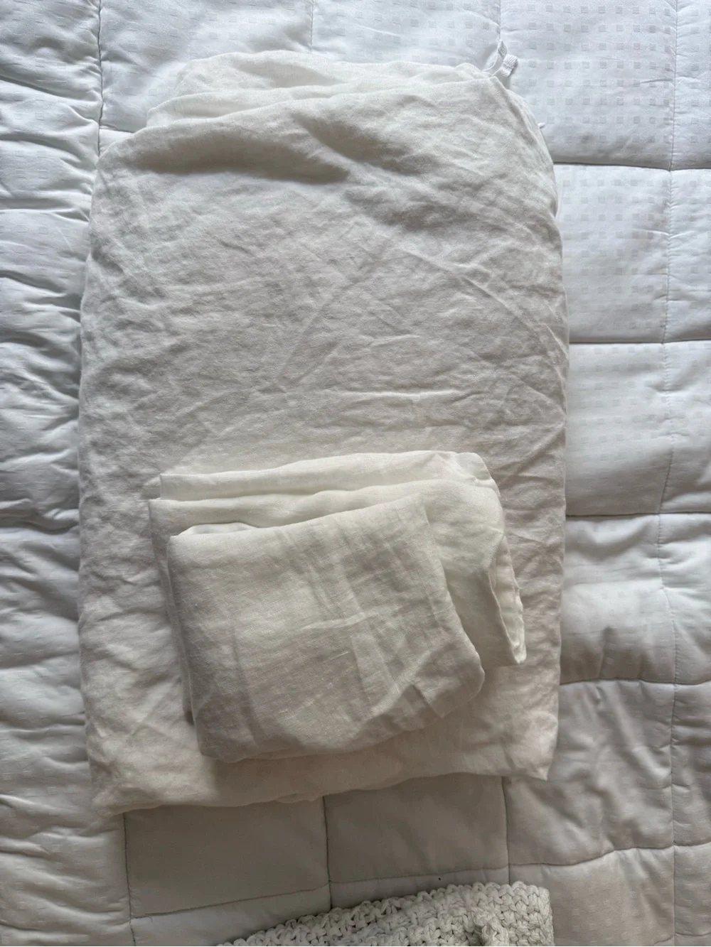 Quince European Linen Duvet Cover Set - White